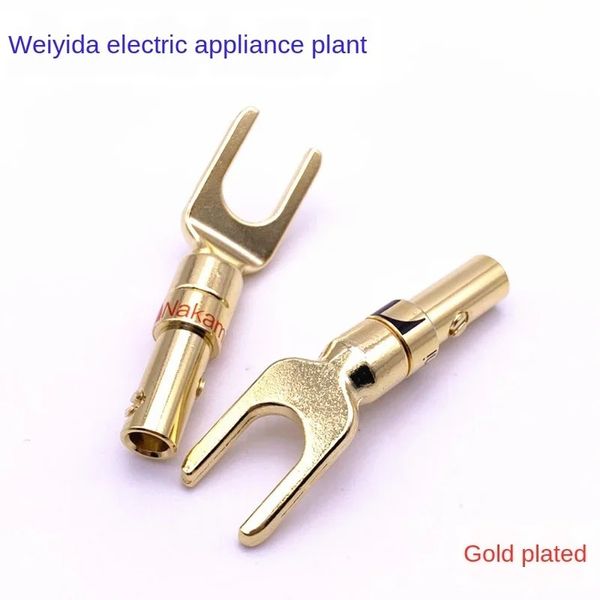 Taiwan Middle Copper Gold Plated Plated Wire Fil Y-Plug / U-Plug / Enceinte Câble Câble Joint de caoutchouc