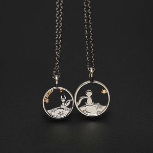 Taiyuan Iron Steel Steel Little Prince Fox Lover ketting Hollow Out Perfect Match voor mannen en vrouwen Valentijnsdag Gift Two Tone Collar Chain