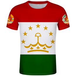 Tadzjikistan t-shirt DIY Free Custom Made Name Number T-shirt Nation Flag TJ Tajik Country College Photo Print Text 0 Kleding