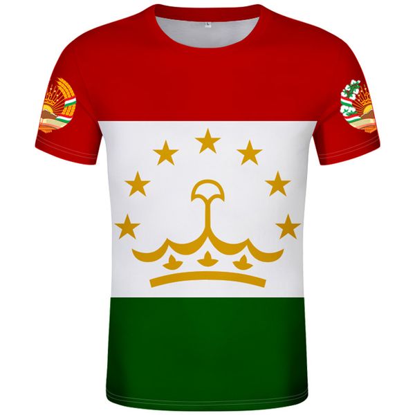 TADJIKISTAN T-Shirt bricolage gratuit sur mesure nom numéro T-Shirt drapeau de la nation tj tadjik pays collège photo imprimer texte 0 vêtements