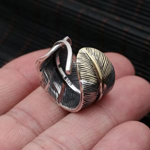 Takahashi Goro Feather Trim Ring pour vivre 100% 925 Sterling Silver 925 pour les hommes Fashion Fashion Fine Bijoux 2024 Arrivée GR17 240416