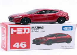 Takara Tomy Tomica Geen 46 Mazda 3 Diecast Auto Model Speelgoed voor Kinderen Schaal 1 66 Soul Rode Mazda3 046 Y11308868306