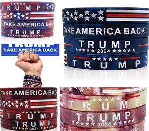 Take America Back Bracelet en silicone Président américain Trump 2024 Bracelet Étoiles Rayures Support Caoutchouc Sport Football Bracelet Poignet7030559