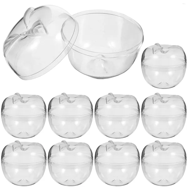 Tiens à emporter des conteneurs 10 PCS Plein de Noël Pleins de pomme en forme de pomme Box de rangement Parties en plastique Case de bonbons de la fête de désherbage