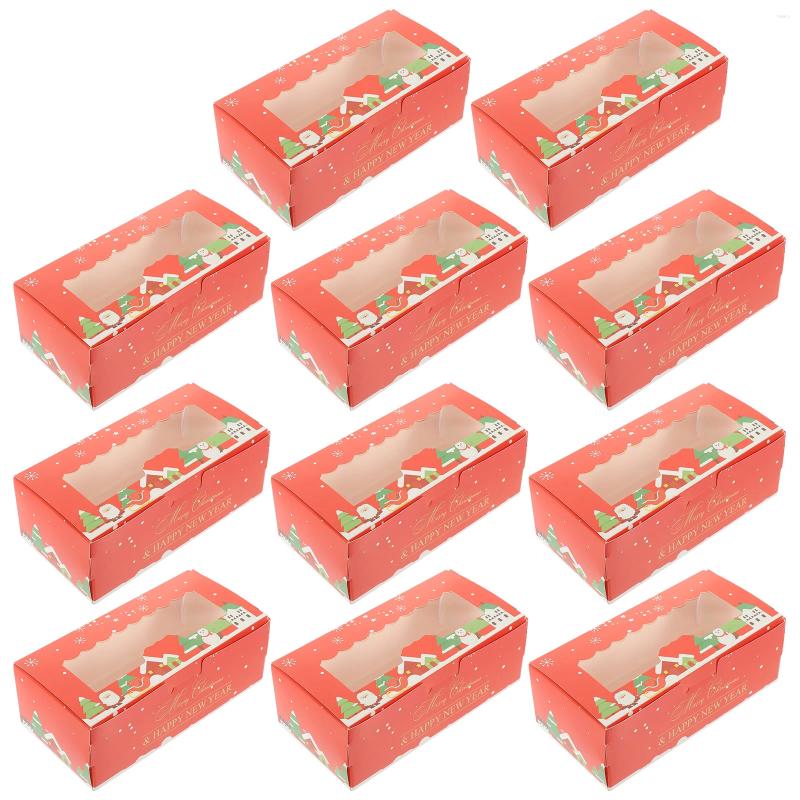 Elimina contenitori da 10 pezzi Container Macaron Box Bride Suncione di fragole natalizia Carta per piccole caramelle piccole caramelle