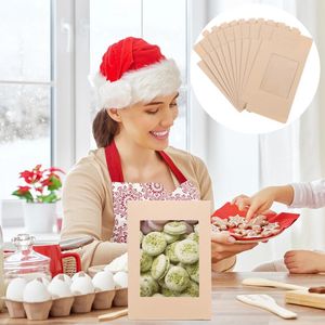 Schakel containers uit 10 pc's kraft papieren cadeau -doos feestbenodigdheden cookie karton eten kerstdozen