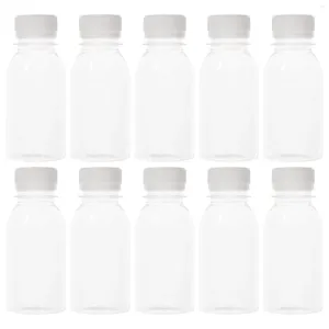Schakel containers uit 10 pc's melkfles drinken handige flessen draagbare lege dranken cadeau multifunctionele helder transparant plastic