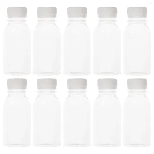 Afhaalcontainers 10 stuks polyester fles melk reizen doorzichtig containerdeksel vintage drinkflessen abs herbruikbaar