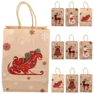 Take Out Contenedores 10 PCS Bolsas de regalo de juguete Manijas de almacenamiento Candy Tote envolviendo Big Small Christmas Large