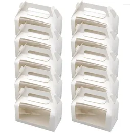 Sortez des conteneurs 10 pcs fenêtres Boîtes à gâteau Boîtes de boulangerie Cookie d'emballage pour les biscuits en papier pivot
