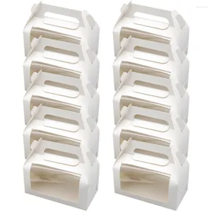 Sortez des conteneurs 10 pcs fenêtres Boîtes à gâteau Boîtes de boulangerie Cookie d'emballage pour les biscuits en papier pivot