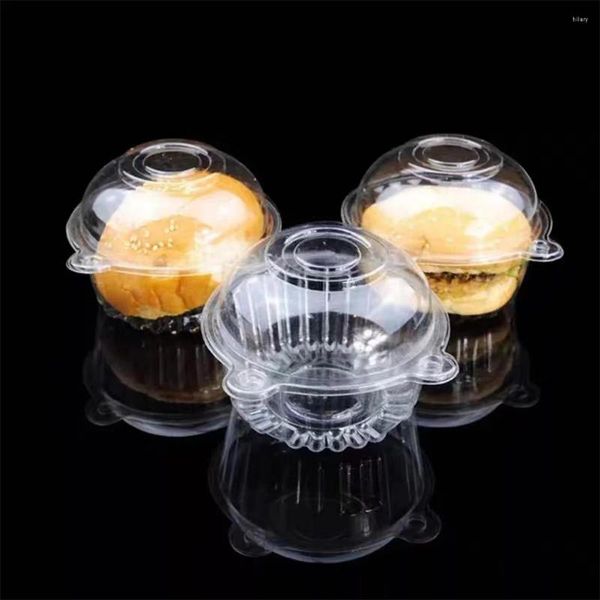 Sortez des conteneurs 100pcs en plastique transparent en plastique simple cupcake Cake Cake Transparent Boke Emmacking Box Party Supplies Gift Gift