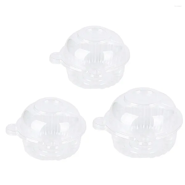 Sortez des conteneurs 100pcs porte-cupcake individuel Porte-conteneurs multi-usine compartiment unique avec un dôme profond pour la cuisine de cuisine à domicile