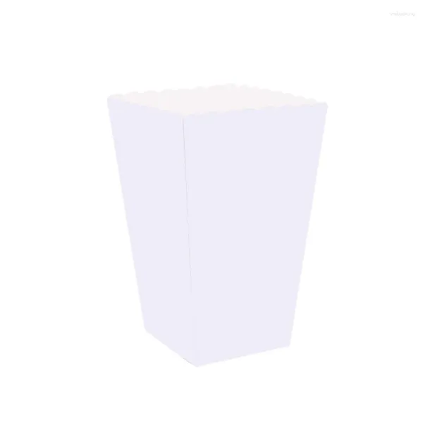Saque contenedores 100 piezas de cajas de palomitas de maíz Cajonitas de cartón Bolsas de papel Box de rayas para cine de las mesas de postres de cine Favores de boda (blanco)