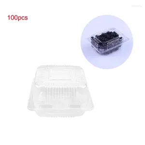 Sortez des conteneurs 100pcs Boîte d'emballage en plastique transparent