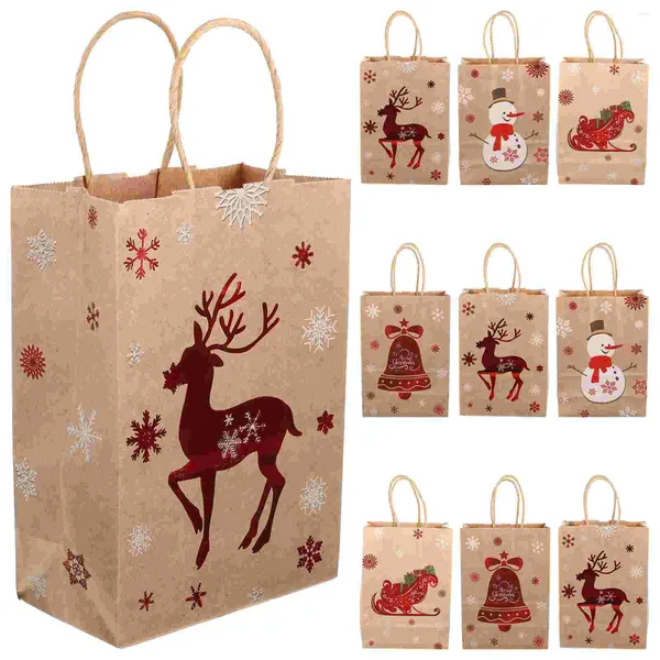 Sortez des conteneurs 10pcs Sacs-cadeaux de Noël sac à main fourre-tout de petite fête de Noël