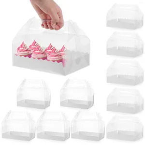 Conteneurs à emporter 10 pièces boîte à gâteaux transparente emballage de cupcake de boulangerie Transparent pour anniversaire de mariage