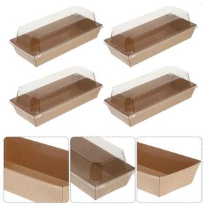 Take Out Containers 10st Kraftpapier Taartdoos Rechthoekige Dozen Voor Bruine Bakkerij Kleine Voedsel