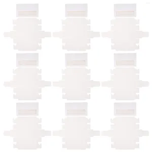 Schakel containers uit 10 stks Macaron PVC -dozen met Clear Window Paper Packaging Box Cookie voor Home Dessert Shop (wit klein)