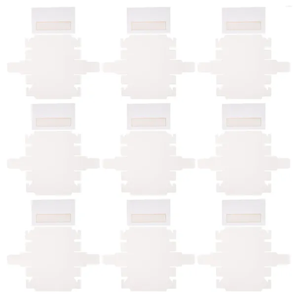 Sortez des conteneurs 10pcs Boîtes en PVC de macaron avec biscuits en papier fenêtre en papier claire pour la boutique de desserts à domicile (blanc petit)