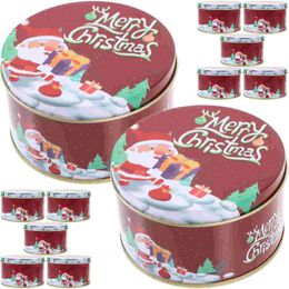 Tiens à emporter des conteneurs 12 PCS Christmas Candy Jar Gift Tolders Festival Supplies Tin Box Chocolate Tinplate