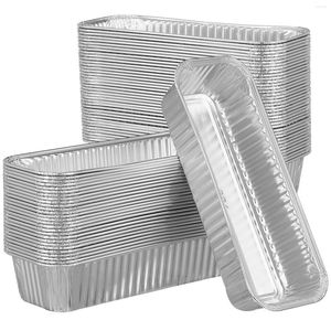 Récipients à emporter 125 pièces boîte en fer blanc four gril poêle à emporter plateau de préparation de repas tasse de cuisson plateaux de cuisson des aliments papier d'aluminium