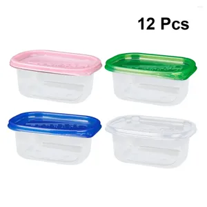 Schakel containers uit 12 stks 280 ml rechthoekige plastic lunchboxen wegwerp voedselcontainer keuken afgesloten doos voor fruitcake