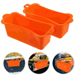 Containers uitschakelen 2 PCS LINER BBQ GREES COUTECLOCE Box Baking Tray Silica Gel Vervanging Siliconen