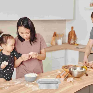 Conteneurs à emporter 20 pièces, casseroles de cuisson, boîte d'emballage jetable en aluminium, plateaux à biscuits, boîtes alimentaires, petite tarte