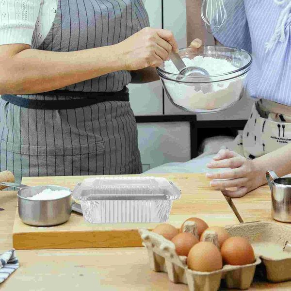 Conteneurs à emporter, boîte d'emballage jetable, friteuse à Air, poêle de cuisson en aluminium, casseroles en plastique à usage unique, 20 pièces