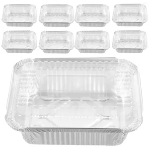 Sortez des conteneurs 20 pcs Boîte d'emballage Boîtes en aluminium en aluminium Pans Pantes Small Food avec couvercles Pie