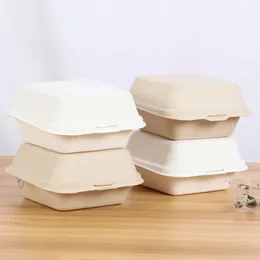 Conteneurs à emporter 20pcs jetables boîte à bento écologique stockage des repas préparation des aliments déjeuner salade de fruits hamburger gâteau emballage inscriptible