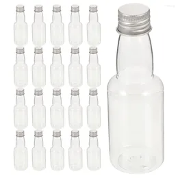 Sortez des conteneurs 25 PCS Bouteilles de jus transparent Alimentation portable de lait en plastique Plastique avec bouchons