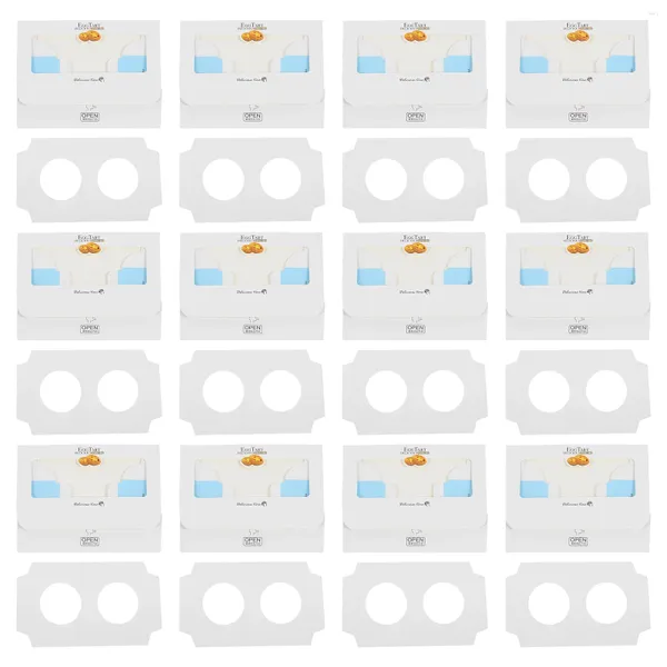 Tiens à emporter des conteneurs 25 pcs mini tasses en papier fenêtre œuf tarte tarte de dessines de contenant boulangerie de stockage en carton de rangement blanc