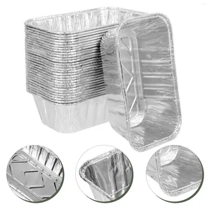 Contenedores para llevar, caja de lata de 30 Uds., recipientes para pan desechables multifunción para alimentos, cajas de aluminio prácticas para el almuerzo, platos de papel de aluminio para Pizza