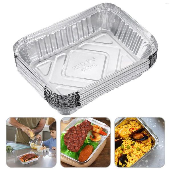 Conteneurs à emporter 30 pièces plateau de bac d'égouttement de barbecue jetable doublures d'étain de papier d'aluminium pour les plateaux de revêtement de remplacement de casseroles de récupération de graisse sans couvercle