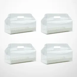 Contenedores para llevar, 4 cajas de pan, sándwich de pastel transparente con bandeja de papel para fruta, magdalenas, pastelería, postre, panadería