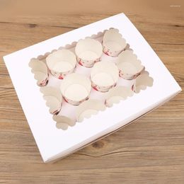 Sortez des conteneurs 4 PCS Muffin Box Cupcake 12 Count Mini Boxes Party Favors Holder Small Paper