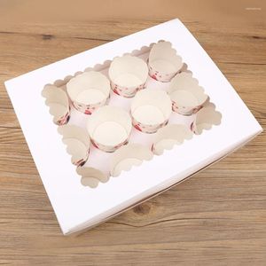 Sortez des conteneurs 4 PCS Muffin Box Cupcake 12 Count Mini Boxes Party Favors Holder Small Paper