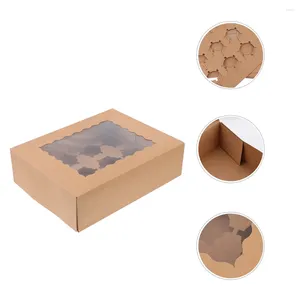 Schakel containers uit 4 pc's Muffin Box Paper Cup Cupcake Boxes Party Gunsten Storage Container Mini 12 Tellen met deksels