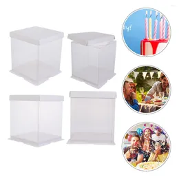 Haal containers uit 4 PCS Packing Box Dessert Cake Carrier Verjaardag De huisdier transparante houder Baby
