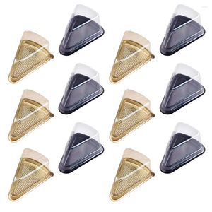 Sortez des conteneurs 40 PCS Boîte d'emballage Gâteau de gâteau Slice Holder Triangular Cupcake Blister