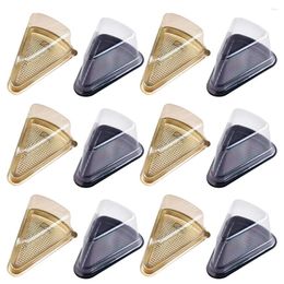 Sortez des conteneurs 40pcs Cake Slice Boxes Square Cheesecake Cupcake conteneur avec des porte-tartes de triangle de couvercle pour le mariage de la boulangerie