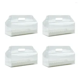 Containers uitschakelen 4 stks cake roll container Clear Long Box papier Cupcake Packing Boxes met handvat voor gebakjes taart cupcakes