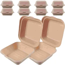 Conteneurs à emporter 50 pièces boîtes d'emballage de hamburgers récipient alimentaire support de dessert sandwich emballage à emporter hamburgers stockage polyvalent