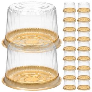 Conteneurs à emporter 50 pièces couvercle transparent porte-gâteau boîte ronde emballage de cuisson petit anniversaire