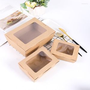 Conteneurs à emporter 50pcs aliments jetables micro-ondes Kraft boîtes à emporter fuite résistant à la graisse Recyclable