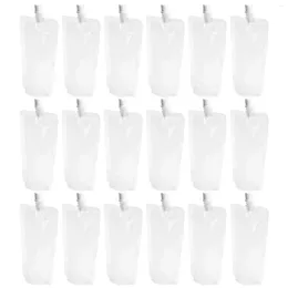 Conteneurs à emporter 50pcs flacons de boissons transparents pochette debout sac de boissons en plastique Portable (250 ml)