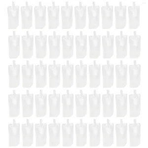 Conteneurs à emporter 50pcs flacons de boissons transparents pochette debout sac de boissons en plastique Portable (300 ml)