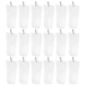 Conteneurs à emporter 50pcs flacons de boissons transparents pochette debout sac de boissons en plastique Portable (250 ml)